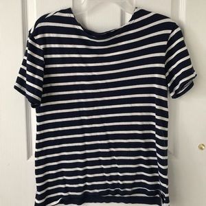 Navy-Blue Stripped Short-Sleeve Beach Shirt